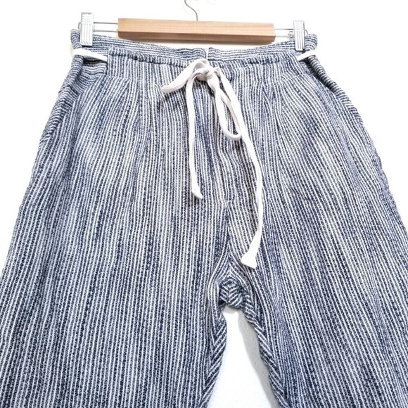 FREE PEOPLE Light At Sunrise High-rise Striped Pants In Indigo Blue 4 - Picture 5 of 9